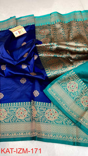 Premium Emerald Green Katan Silk Saree with Silver Zari Butti & Rani Pink Rich Woven Border | Luxury Wedding & Festive Silk Saree for Women