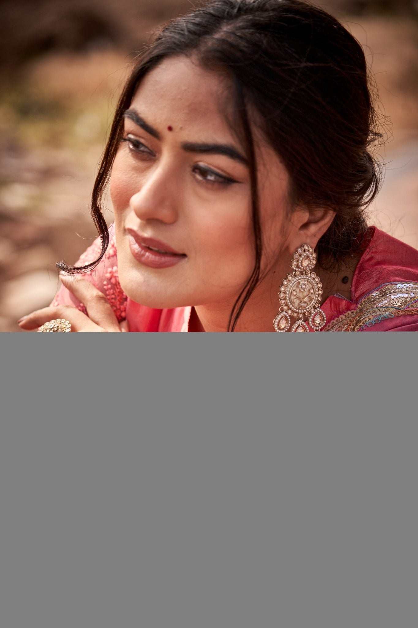 Soft Peach Pink Organza Silk Blend Saree with Designer Sequin Lace Border
